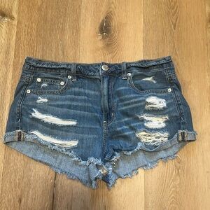 American Eagle Outfitters Blue Jean Shorts Distressed Size 8